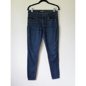 Express Jeans Womens Size 6 Dark Wash Skinny Denim Mid Rise Blue Pants